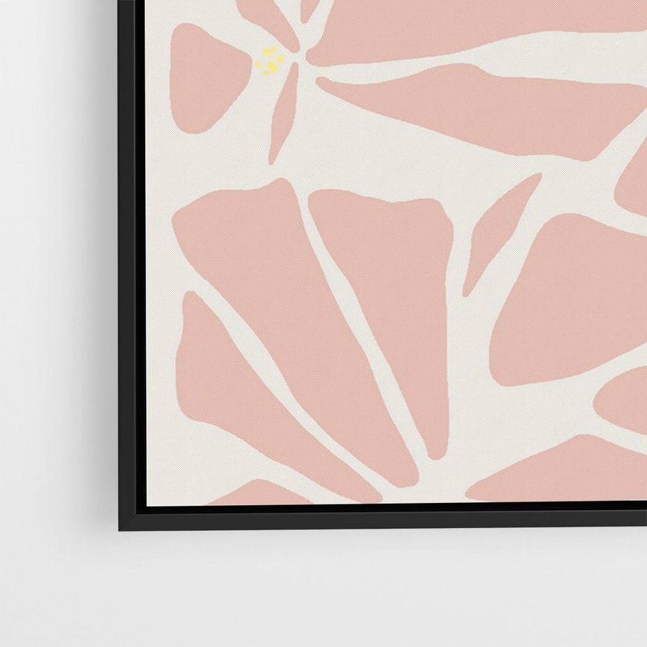 Obraz w ramie 70x100 - Akwarelowe Promienie - abstrakcyjne boho kwiaty, kompozycja - rama czarna