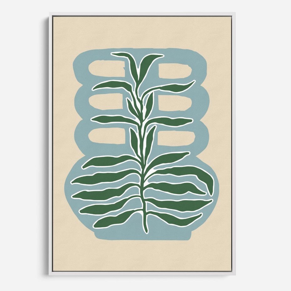 Obraz w ramie 50x70 - Wewnętrzne Spektrum - boho styl, wazon - rama biała