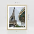 Plakat w ramie 40x50 - Delikatność kolorów - wieża, Eiffla - rama drewno