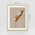 Plakat w ramie 40x50 - Piękno w Detalu - złoty, liść - rama drewno