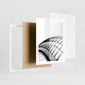 Plakat w ramie 40x50 - Dynamiczne Kształty - architektura, obłe kształty - rama biała