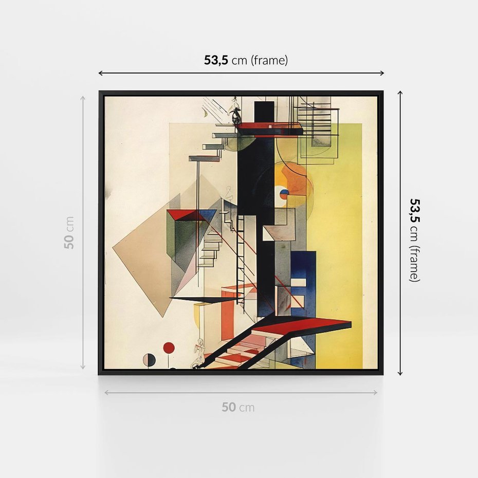 Obraz w ramie 50x50 - Kolorowe Wnętrza Inspiracji - abstrakcyjny obraz, jak kandinsky - rama czarna