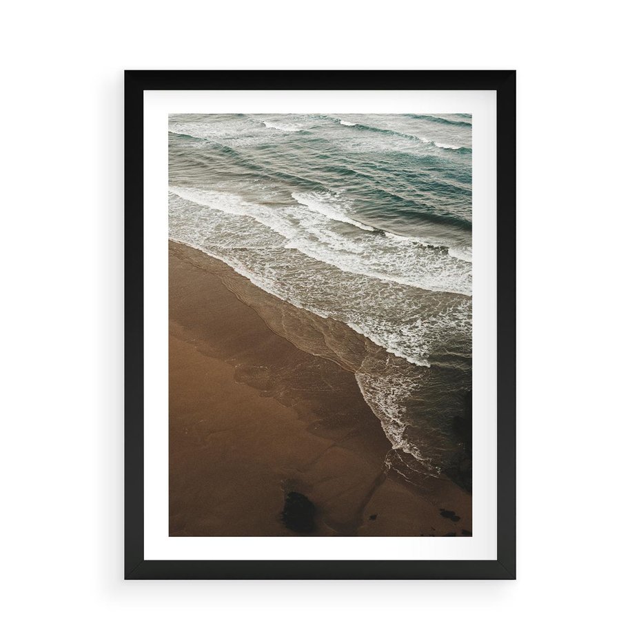 Plakat w ramie 50x70 - Spokój nad plażą - plaża, morze - rama czarna