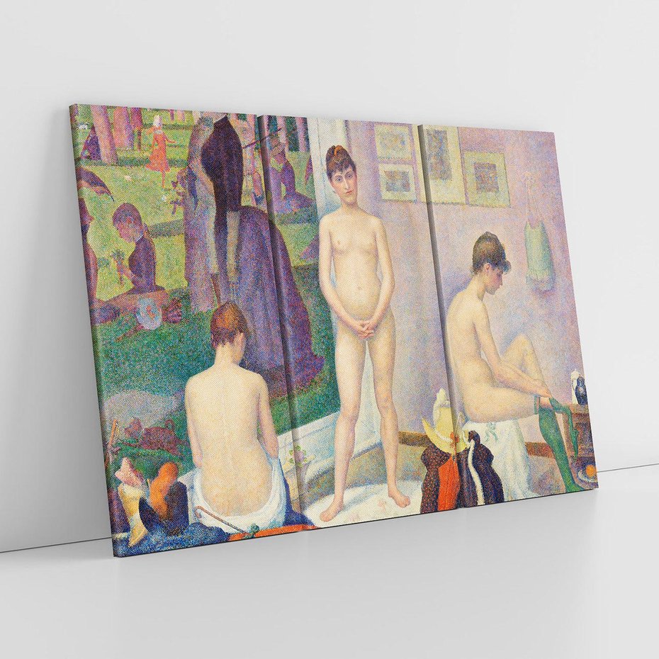 Obraz na płótnie 120x80 - "Modelki" (ok. 1886–1888) Georges Seurat - Reprodukcja - reprodukcja, obraz na płótnie