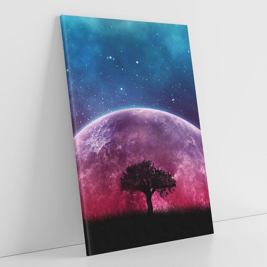 Obraz na płótnie 80x120 - Tajemnicza obecność kosmosu - księżyc, kosmos