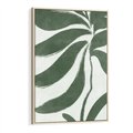 Obraz w ramie 80x120 - Zieleń Wewnętrznego Spokoju - zielony plakat, roślinne inspiracje - rama drewno