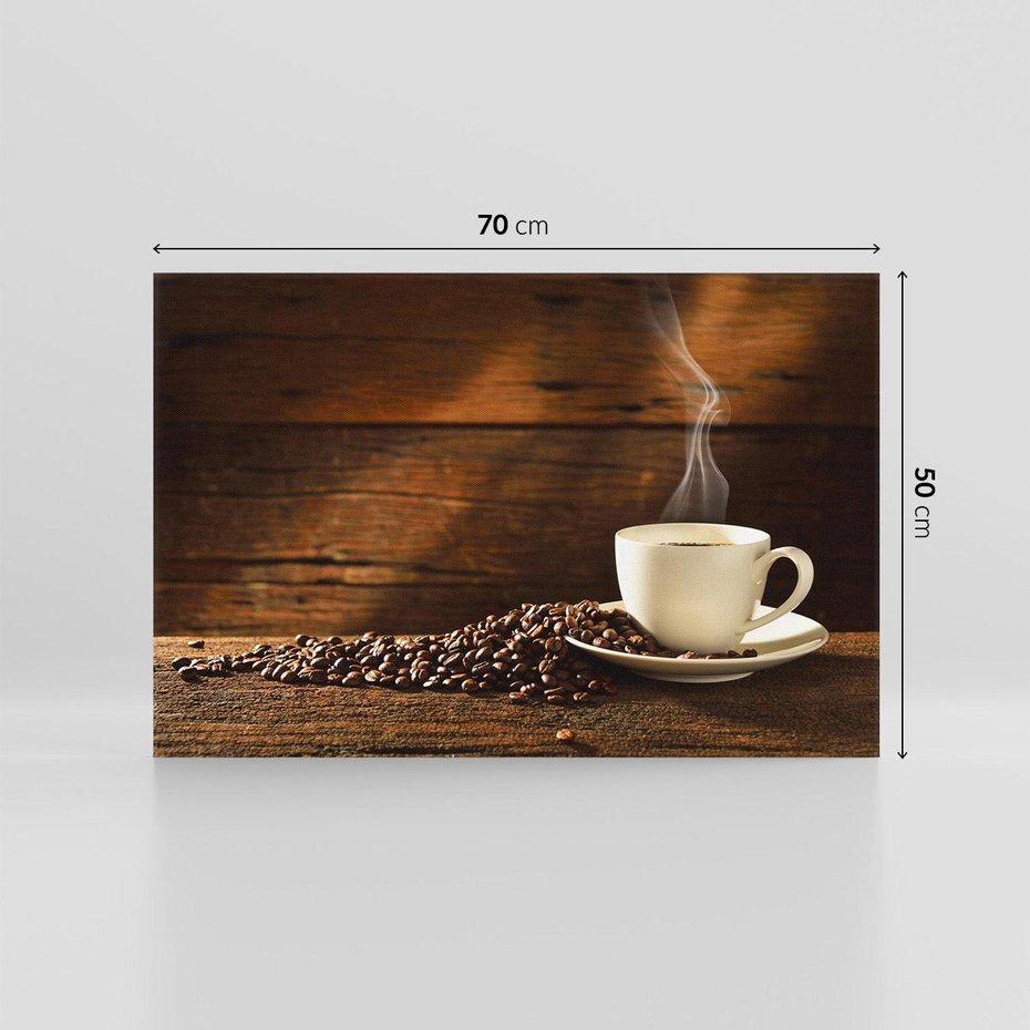 Obraz na płótnie 70x50 - Kawowe uniesienie w filiżance - kawa, filiżanka
