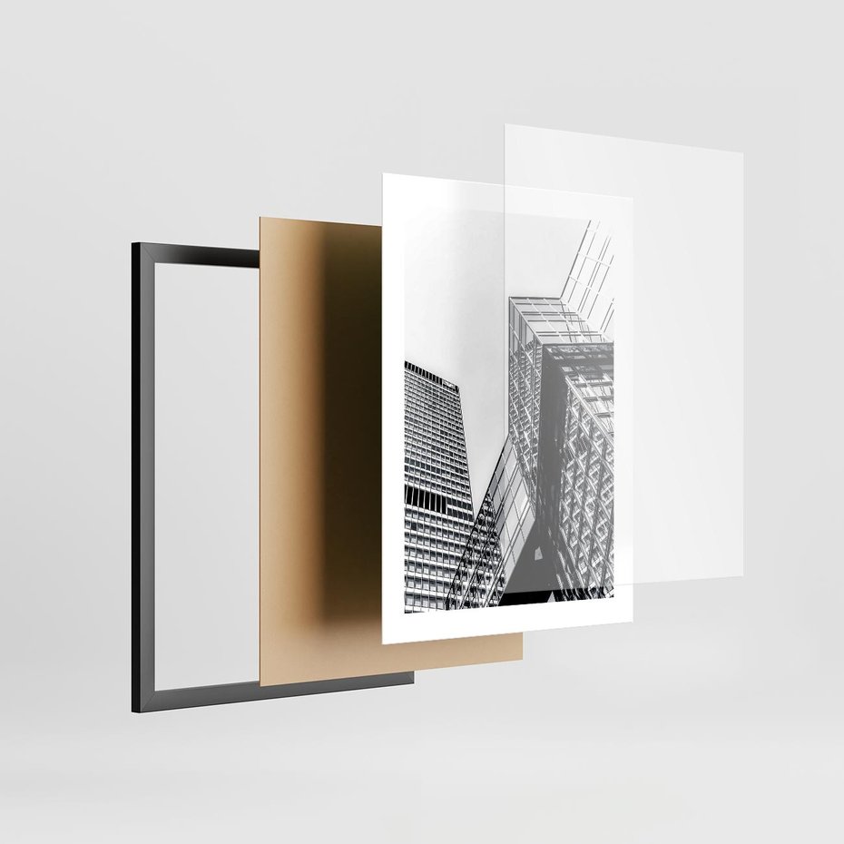 Plakat w ramie 30x40 - Fotografia Wieżowców - architektura, budynki - rama czarna