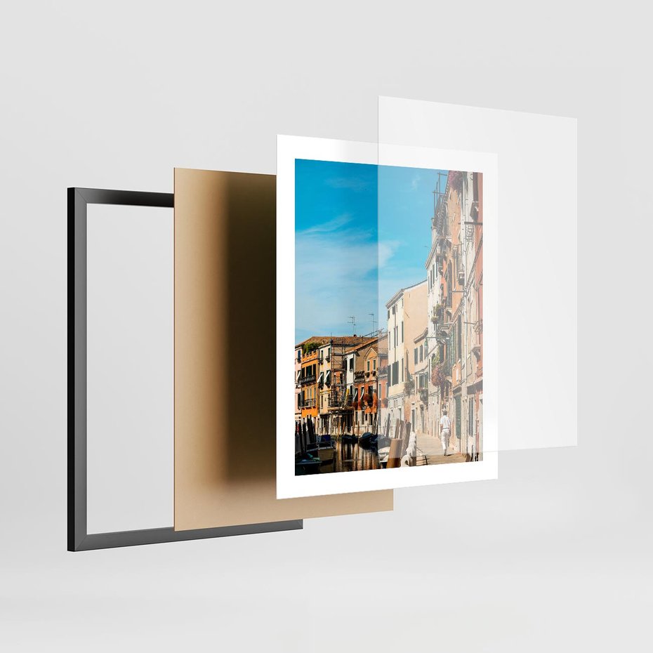 Plakat w ramie 40x50 - Magia Miejskiego Krajobrazu - uliczka, perspektywa - rama czarna