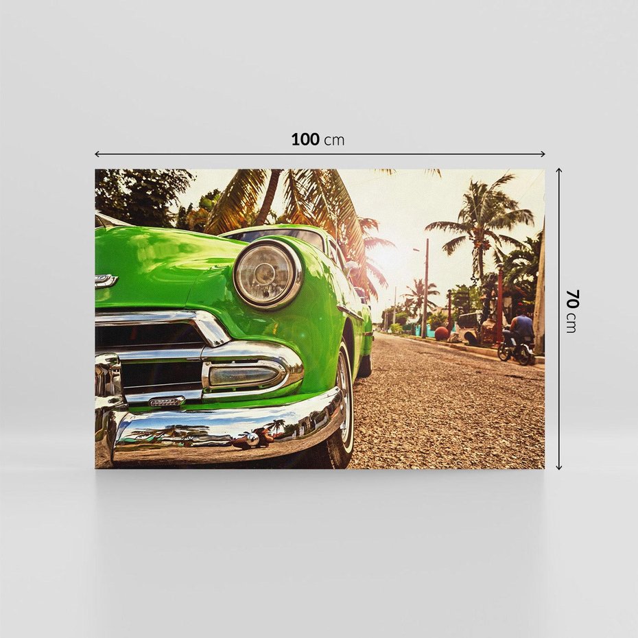Obraz na płótnie 100x70 - Kubańska przygoda: TAXI przez Hawanę - Kuba, Hawana