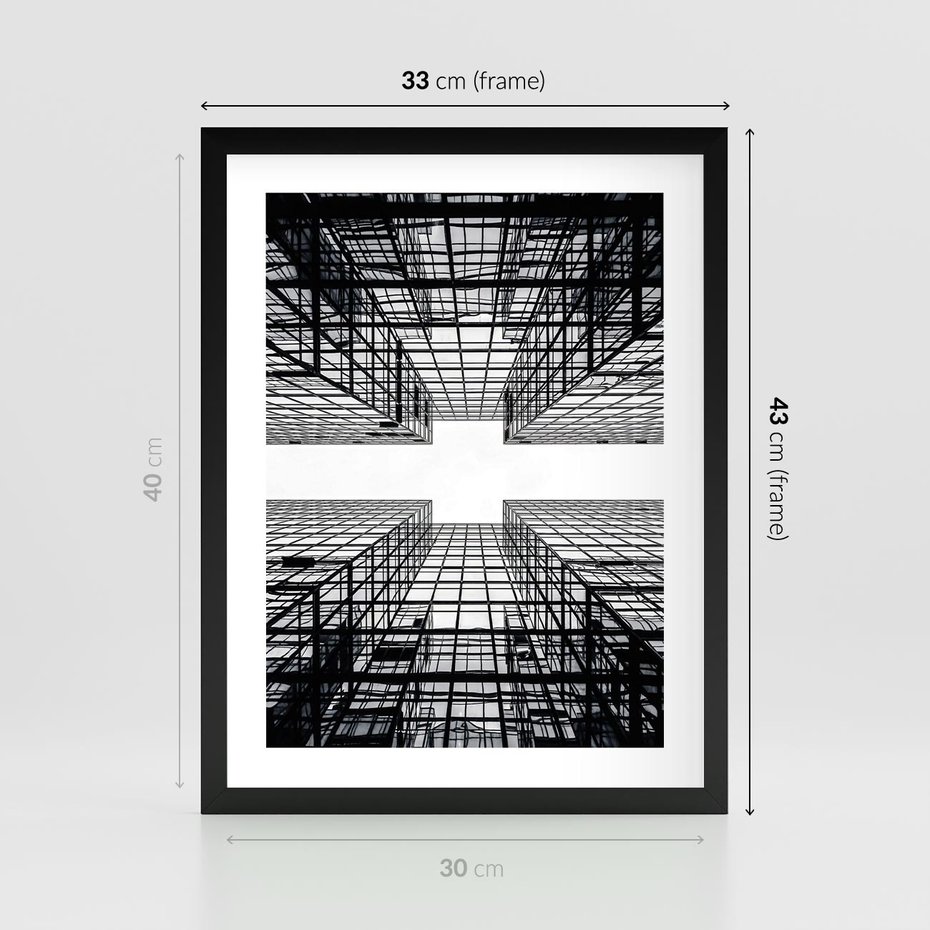 Plakat w ramie 30x40 - Czar i Wielkość - wieżowce, architektura - rama czarna