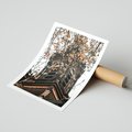 Plakat bez ramy 50x70 - Jesienna Wieża w Liściach - architektura, wieża