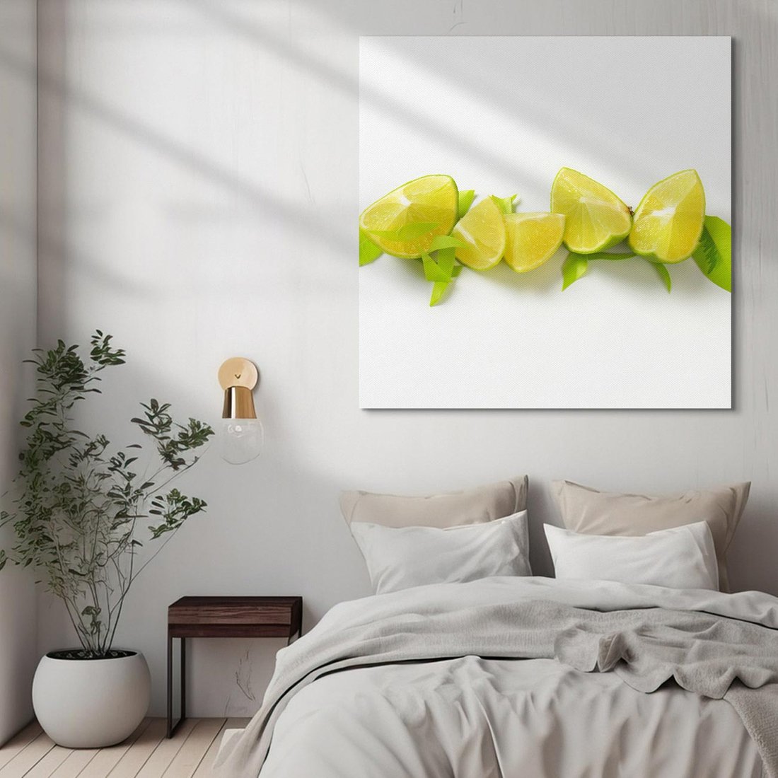 Obraz na płótnie 70x70 - owocowa eksplozja - limonki, owoce