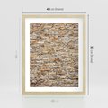 Plakat w ramie 40x50 - Mur z cegieł - surowa elegancja - mur, cegły - rama drewno