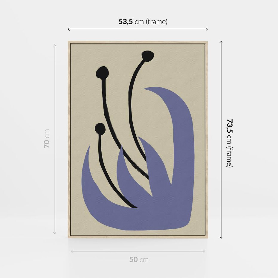 Obraz w ramie 50x70 - Bezgraniczne Przenikanie - minimalizm, boho plakat - rama drewno