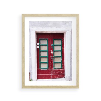 Plakat w ramie 40x50 - Retro Przez Drzwi - drzwi, retro - rama drewno