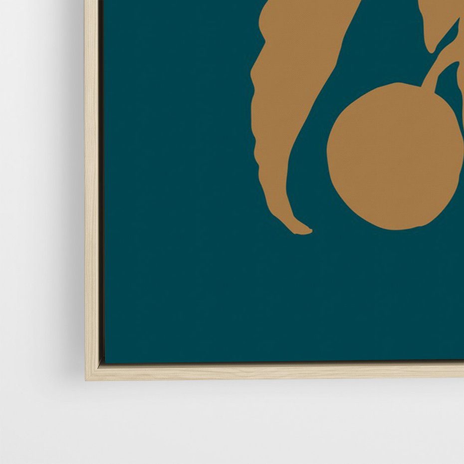 Obraz w ramie 80x120 - Boho Ekspresja Emocji - abstrakcyjna boho grafika, ciemne zielone tłó - rama drewno