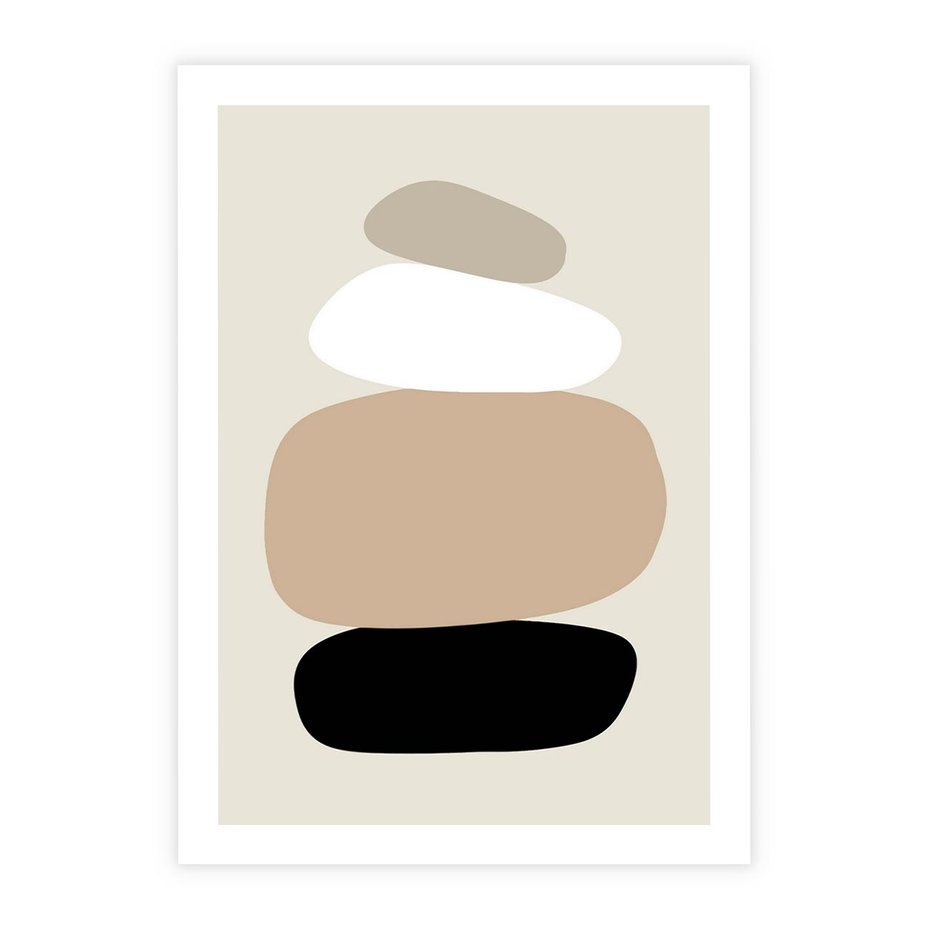 Plakat bez ramy 50x70 - Zgeometryzowane Kształty - modernistyczny plakat, obłe kształty
