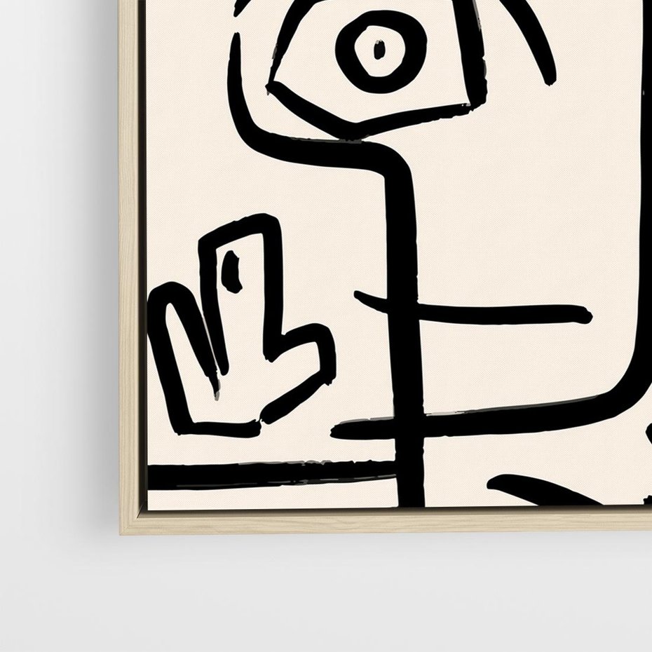 Obraz w ramie 80x80 - Ekspresyjne Odbicia Współczesności - abstrakcyjna grafika, minimalizm - rama drewno