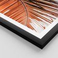 Plakat w ramie 30x40 - Słońce na Palmie - palma, promienie słońca - rama czarna