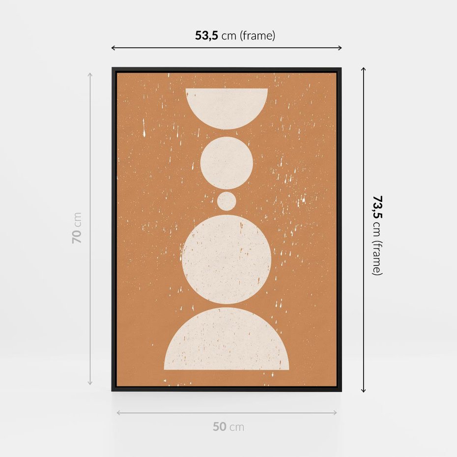 Obraz w ramie 50x70 - Podróżne Echa - mid century styl, nowoczesna grafika - rama czarna