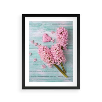 Plakat w ramie 30x40 - Hiacynty w Kwiatowej Kompozycji - hiacynty, kwiaty - rama czarna