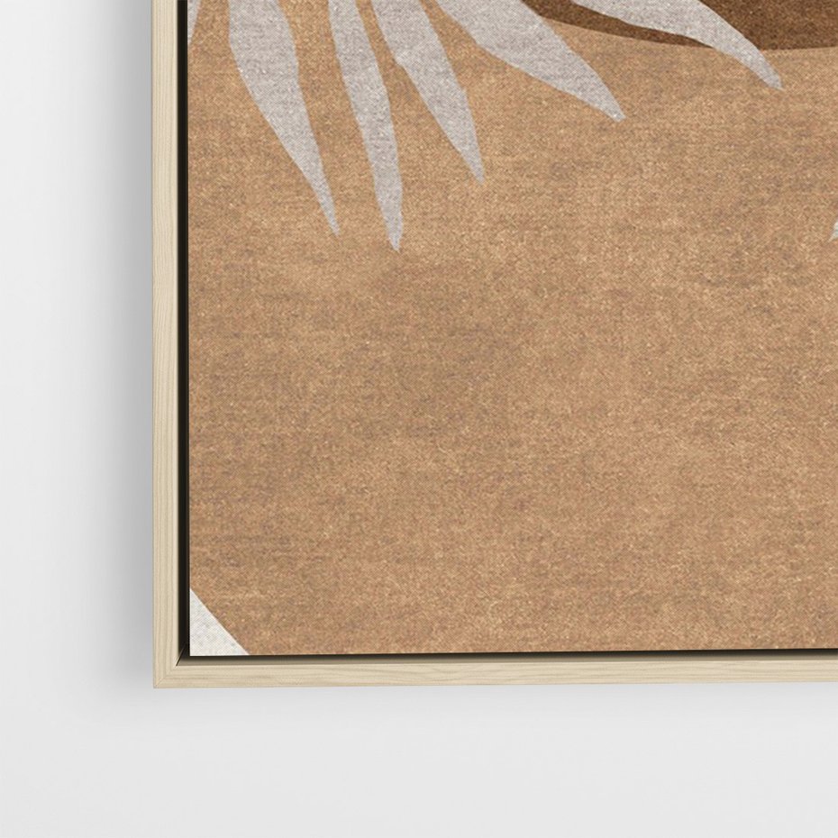 Obraz w ramie 50x70 - Kompozycje ukrytych myśli - symetria, dwa koła po środku - rama drewno