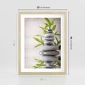 Plakat w ramie 30x40 - Spa kamienie: naturalne piękno - spa, kamienie - rama drewno