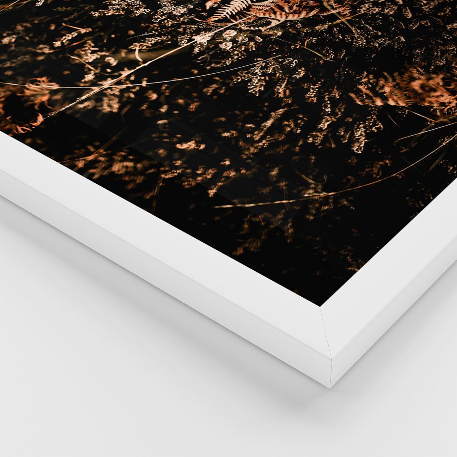 Zestaw obrazy w ramie 50x70 galeria - Jesień, pomost, liście - rama biała