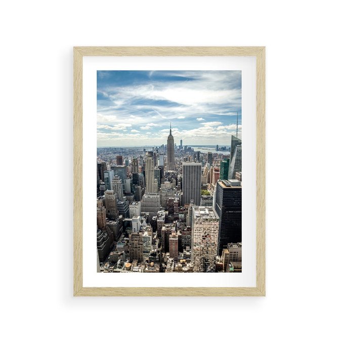 Plakat w ramie 30x40 - Duch Nowego Jorku - Manhattan, Nowy Jork - rama drewno