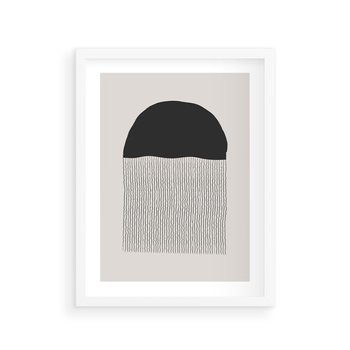 Plakat w ramie 30x40 - Wewnętrzne Widzenia - abstrakcyjna kompozycja, półkole - rama biała