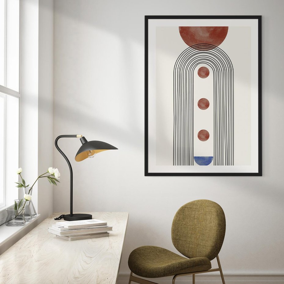 Plakat bez ramy 50x70 - Symfonia Kształtów - nowoczesny plakat, styl midcentury