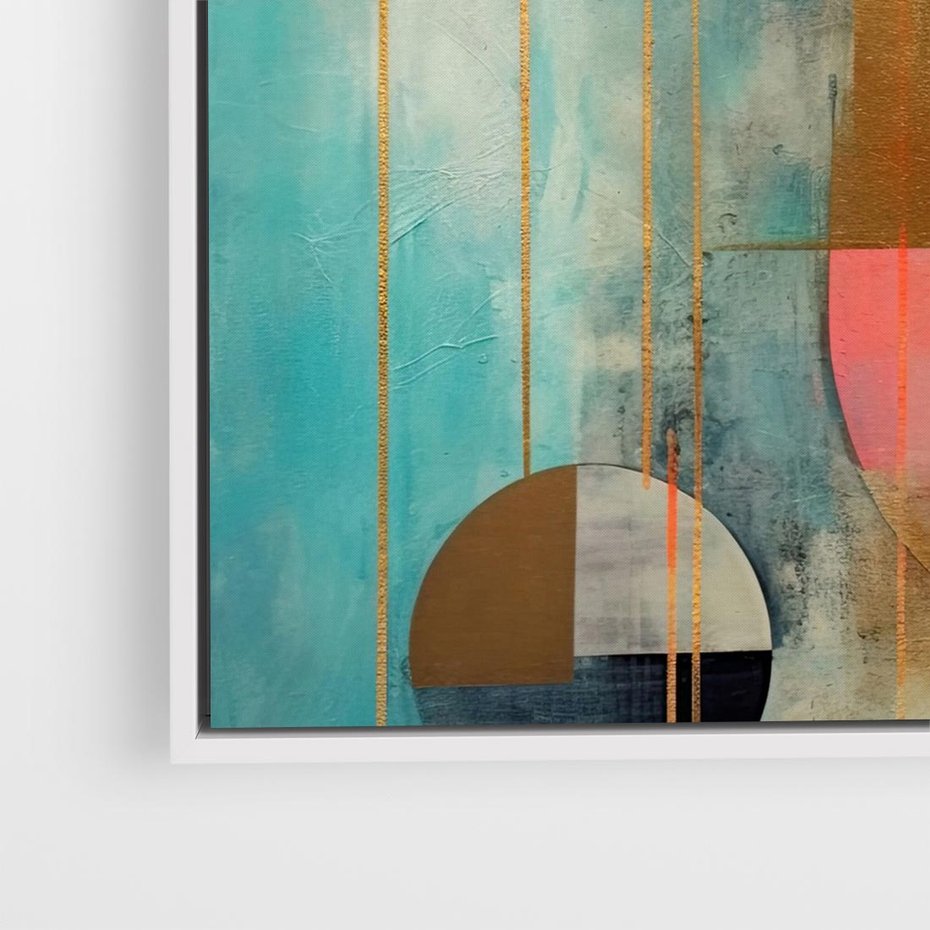 Obraz w ramie 50x50 - Abstrakcyjny Bałagan - abstrakcja, obraz olejny - rama biała