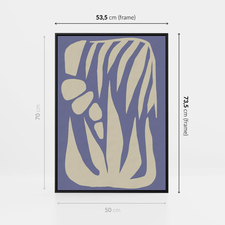 Obraz w ramie 50x70 - Kształty Niewidzialnych Granic - abstrakcyjna sztuka, skandynawski styl - rama czarna