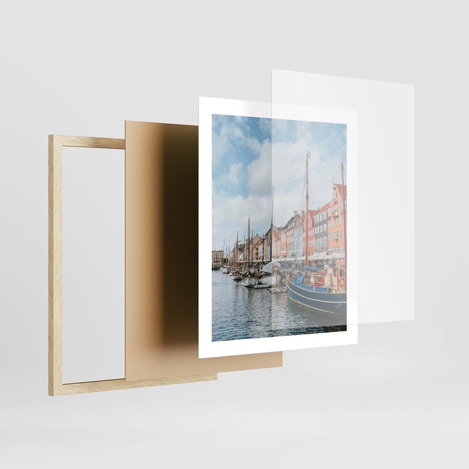 Plakat w ramie 40x50 - Wibracje Miejskiego Klimatu - Dania, Kopehaga - rama drewno