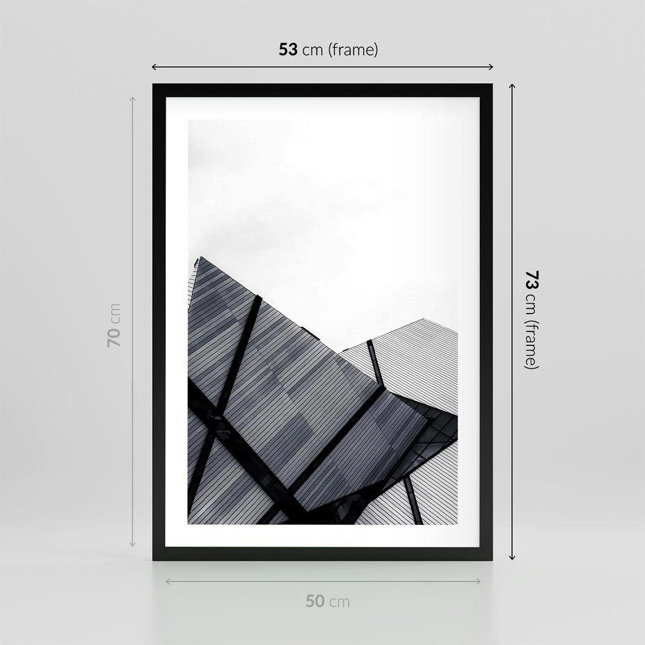 Plakat w ramie 50x70 - Nowoczesna Metropolia - architektura, proste linie - rama czarna