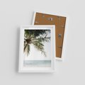 Plakat w ramie 30x40 - Wakacyjne Marzenie - palma nad morzem,  - rama biała