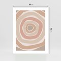 Plakat bez ramy 30x40 - Roztopione Granice - abstakcyjne koła, delikatne odcienie beżu