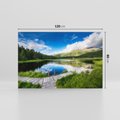Obraz na płótnie 120x80 - Góry nad jeziorem: Spokój natury - góry, jezioro