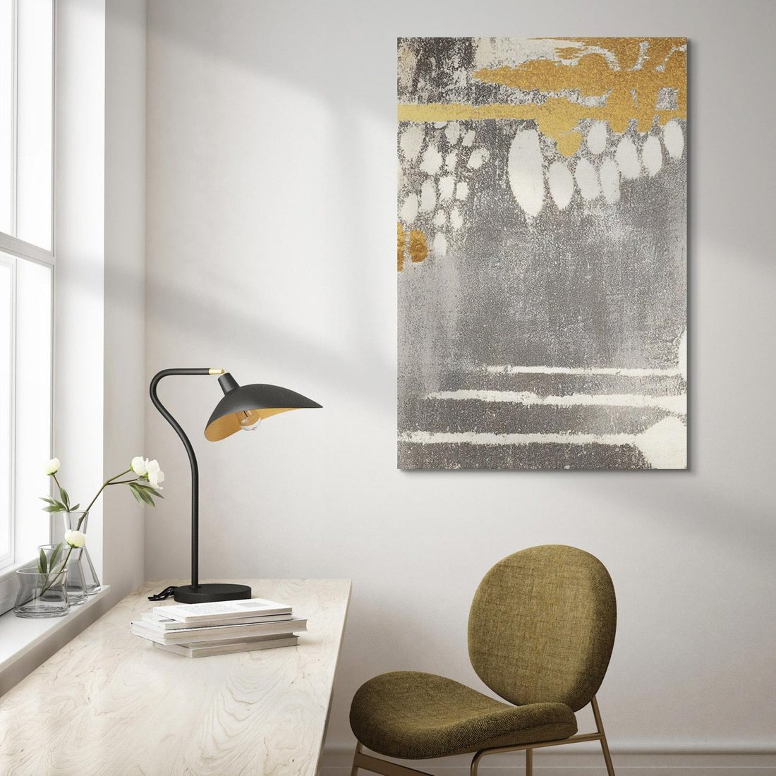 Obraz na płótnie 70x100 - Malowane impresje zmysłów - abstrakcyjne plamy, linie