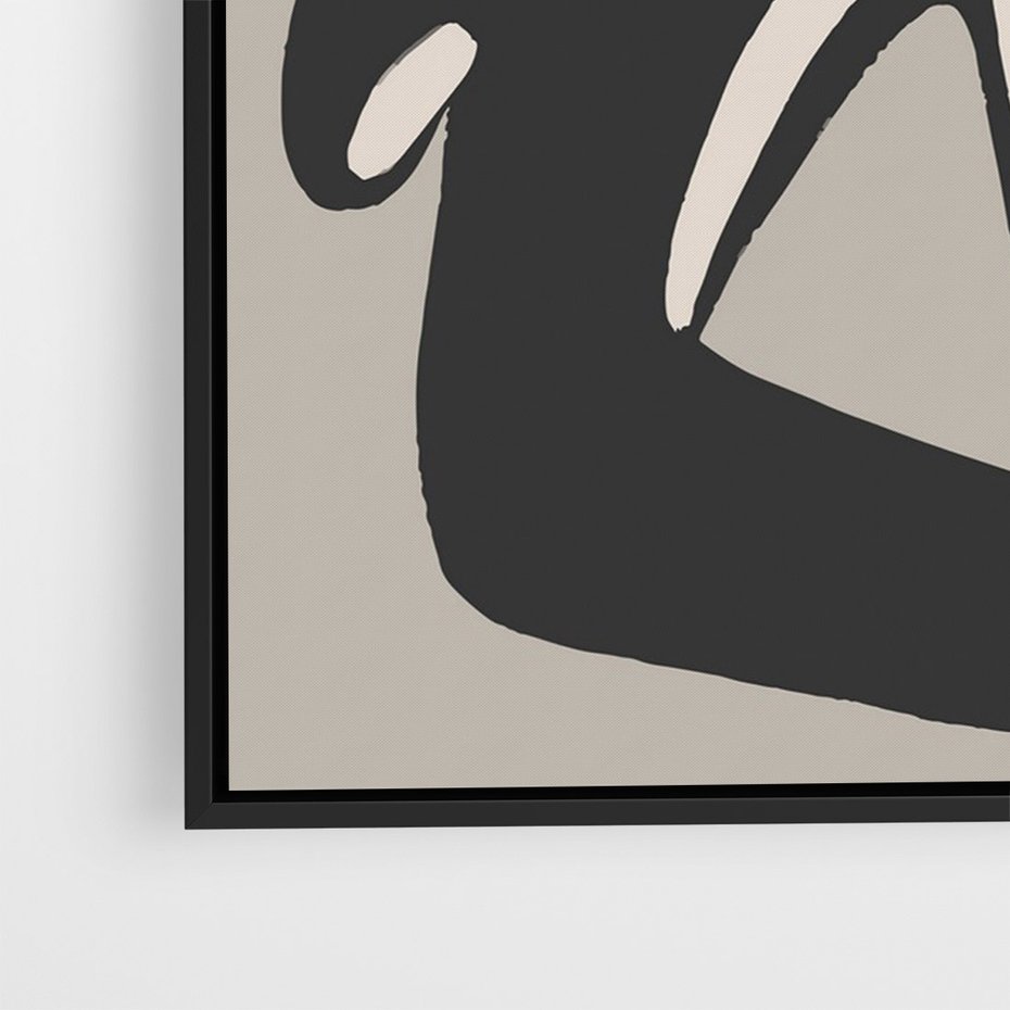 Obraz w ramie 50x70 - Konturujące Struktury - skandynawska sztuka, królik - rama czarna