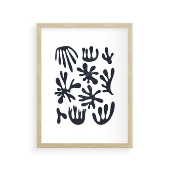 Plakat w ramie 40x50 - Rozmyte Granice Wspomnień - inspiracja mattise, abstrakcja - rama drewno