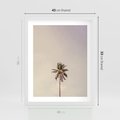 Plakat w ramie 40x50 - Samotna Palma pod Niebem - samotna palma, na tle nieba - rama biała