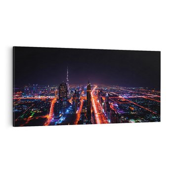 Obraz na płótnie 120x60 - Nocne oświetlenie miasta - miasto, noc