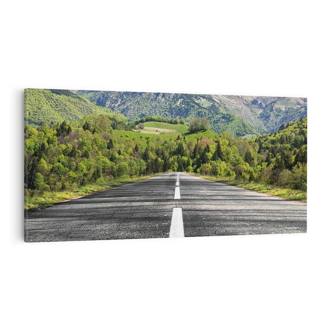 Obraz na płótnie 100x50 - Droga przez góry: podróż do przygody - droga, góry