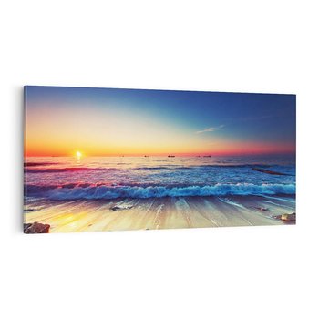 Obraz na płótnie 140x70 - Morze, plaża, statki - morze, plaża