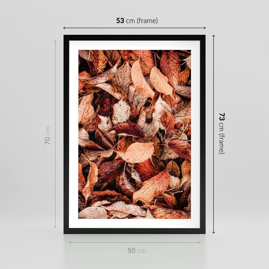 Plakat w ramie 50x70 - Magia Jesiennej Ziemi - liście, jesień - rama czarna