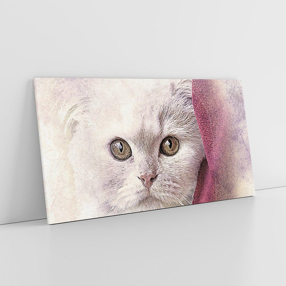 Obraz na płótnie 140x70 - Kot w abstrakcyjnym świetle - kot, abstrakcja