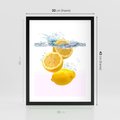 Plakat w ramie 30x40 - Świeże cytryny pełne smaku - cytryny, owoce - rama czarna