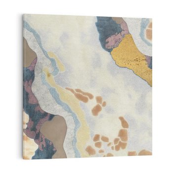 Obraz na płótnie 60x60 - Melancholijne oddechy pędzla - abstrakcyjne formy, zgaszone kolory